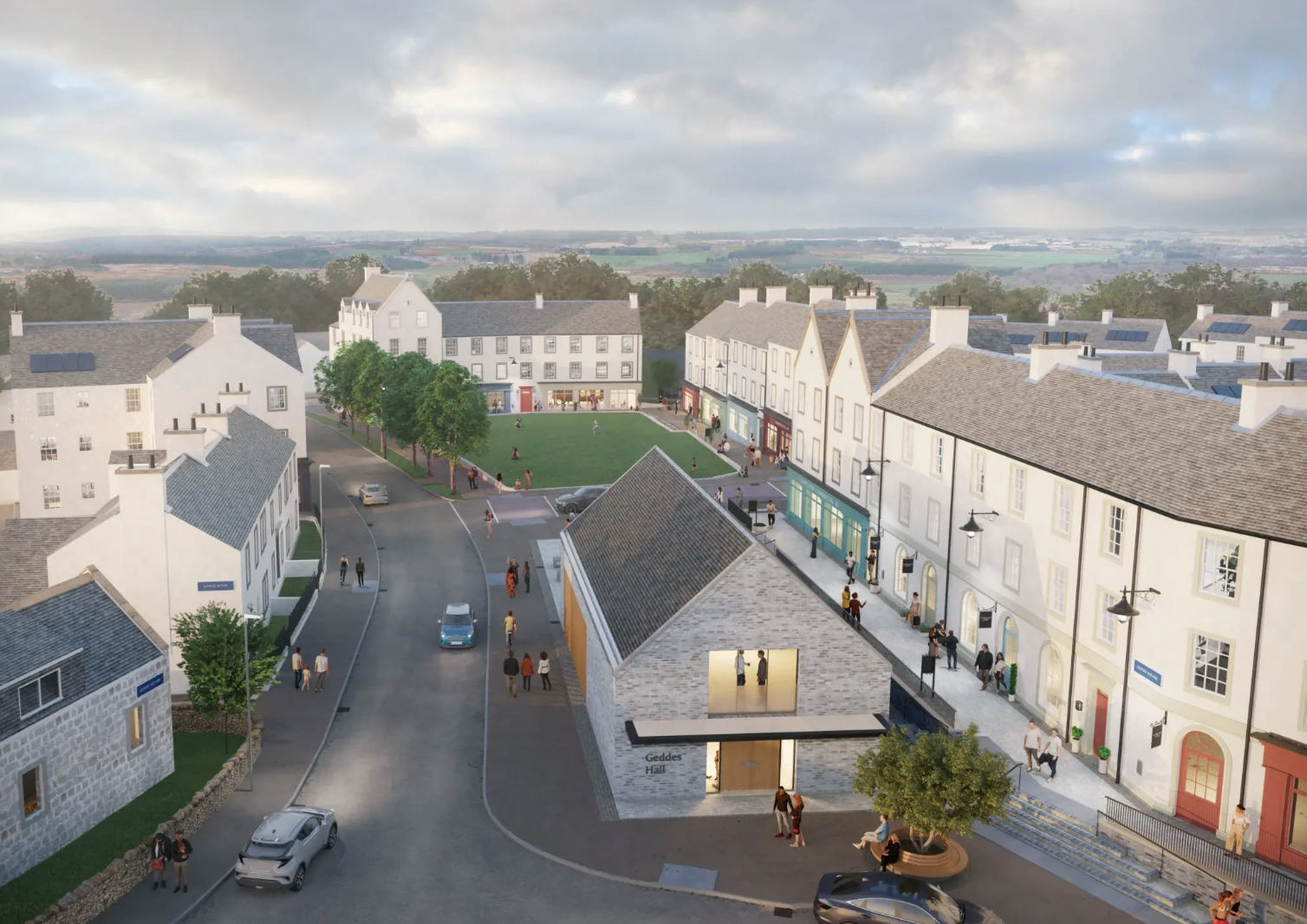 Aerial view of Chapleton, Aberdeenshire, Scotland